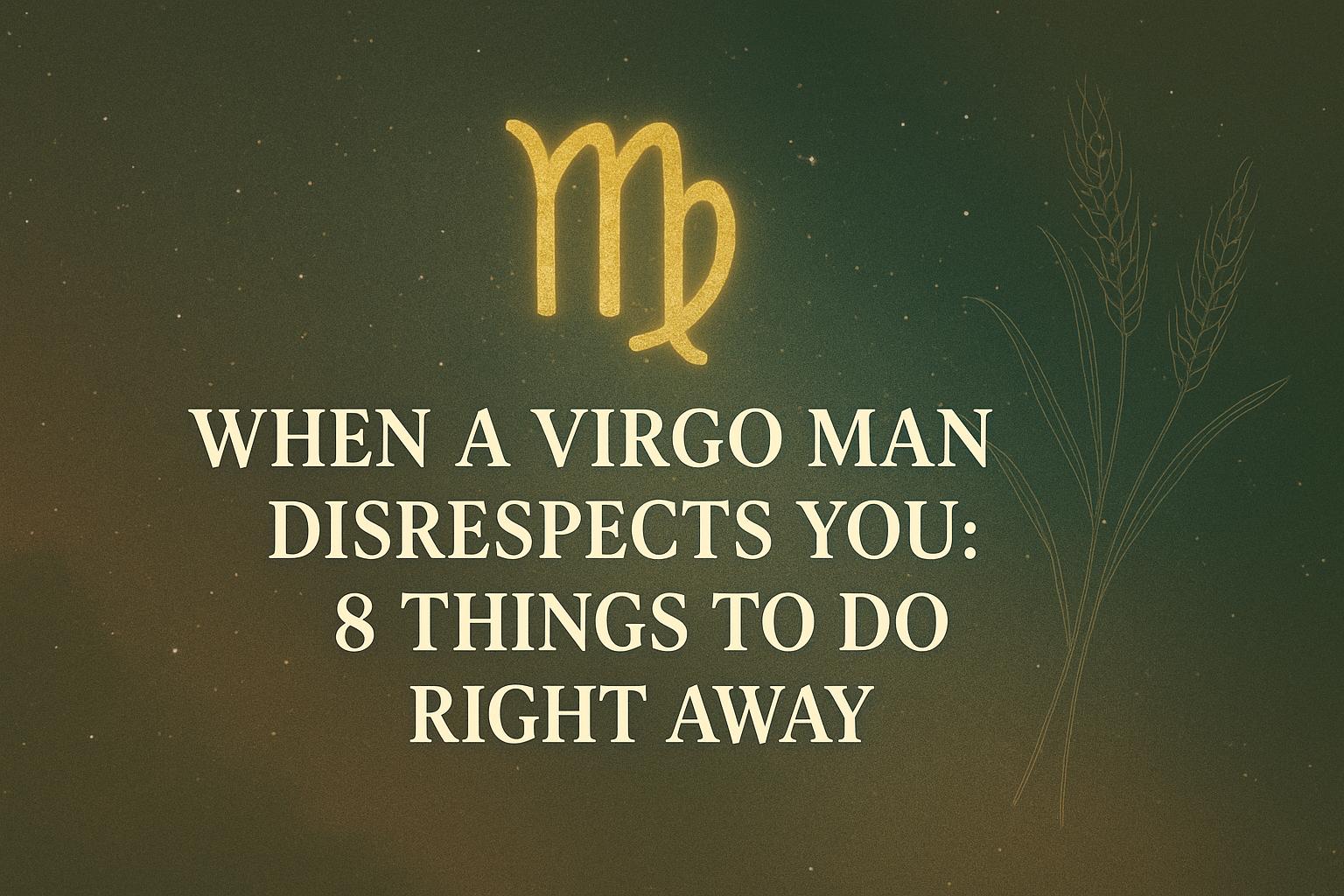 When a Virgo Man Disrespects You: 8 Things to Do Right Away